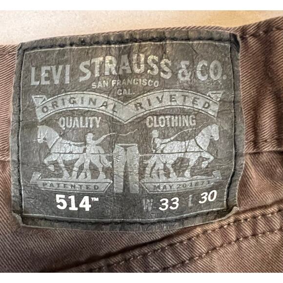 Levi’s 514 Brown Straight Leg Jeans Men’s 33x30 - Picture 5 of 12